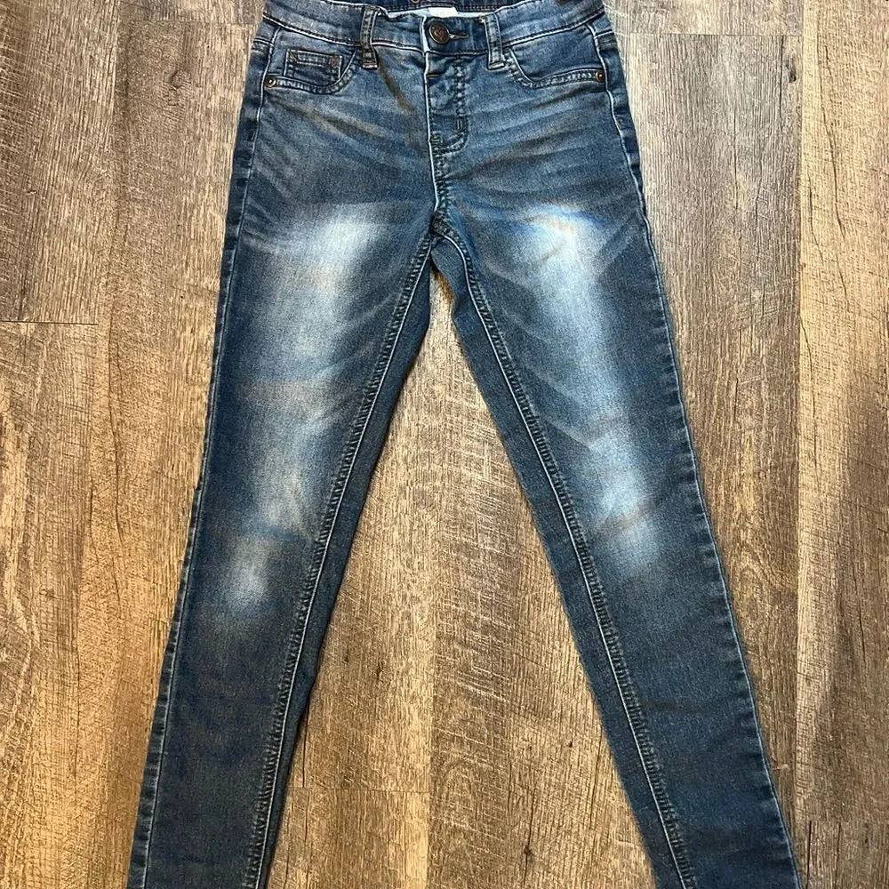 Justice Girls Size 12 Pull On Skinny Jeggings Dark Wash Stretch Jeans